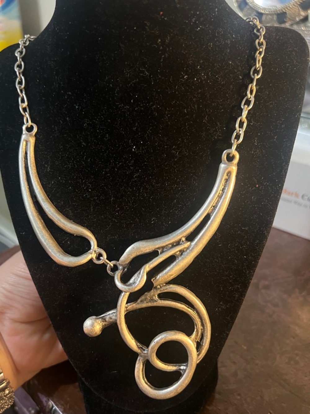 Nautilus Silver-Tone Abstract Swirl Necklace